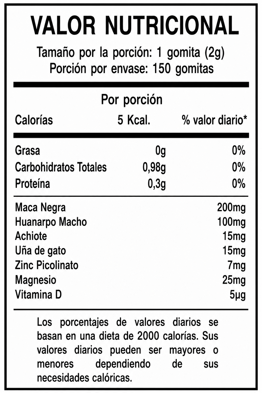 Gomitas Maca Negra + Huanarpo macho