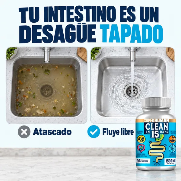 Clean15 SUPERHUMAN · Limpieza de colon en 15 días · 90 cápsulas