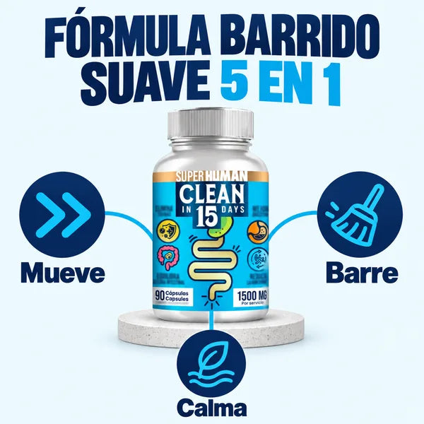 Clean15 SUPERHUMAN, limpieza de colon en 15 días, 90 cápsulas