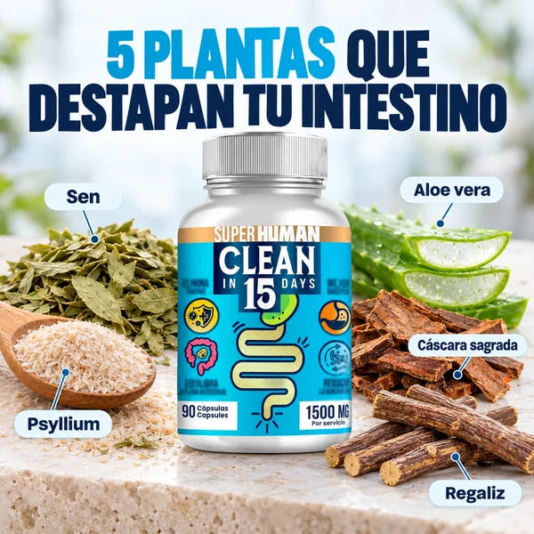 Clean15 SUPERHUMAN · Limpieza de colon en 15 días · 90 cápsulas