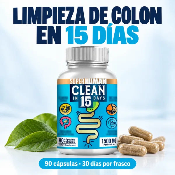 Clean15 SUPERHUMAN, limpieza de colon en 15 días, 90 cápsulas