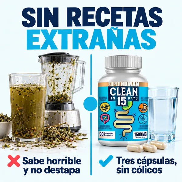 Clean15 SUPERHUMAN, limpieza de colon en 15 días, 90 cápsulas
