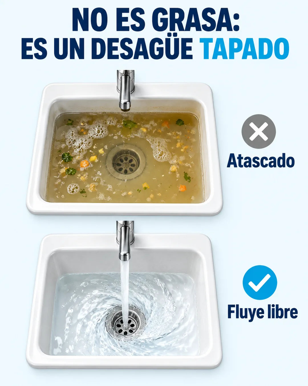 No es grasa: es un desagüe tapado