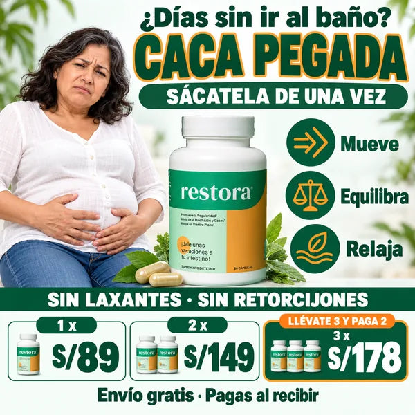 Restora · Sácate esa caca pegada de una vez · 60 cápsulas