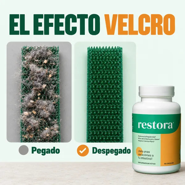 Restora · Sácate esa caca pegada de una vez · 60 cápsulas