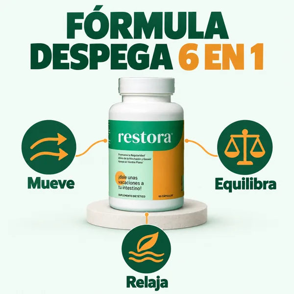 Restora · Sácate esa caca pegada de una vez · 60 cápsulas