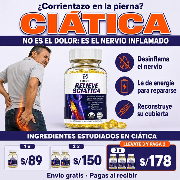 Relieve Sciatica GREVIP · 120 cápsulas para el nervio ciático