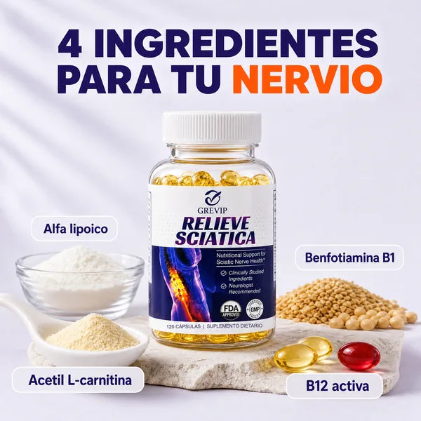 Relieve Sciatica GREVIP · 120 cápsulas para el nervio ciático