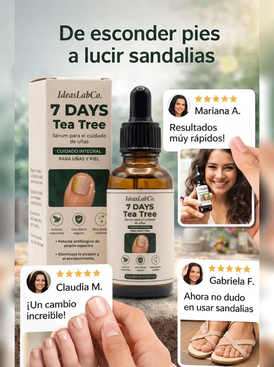 7 DAYS Tea Tree – Sérum Antihongos para Uñas (30 ml)